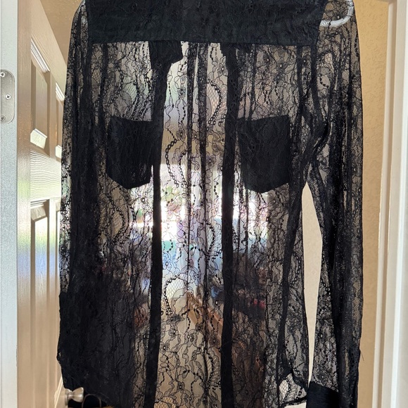 Guess Long sleeve button-up lace blouse - Picture 2 of 3